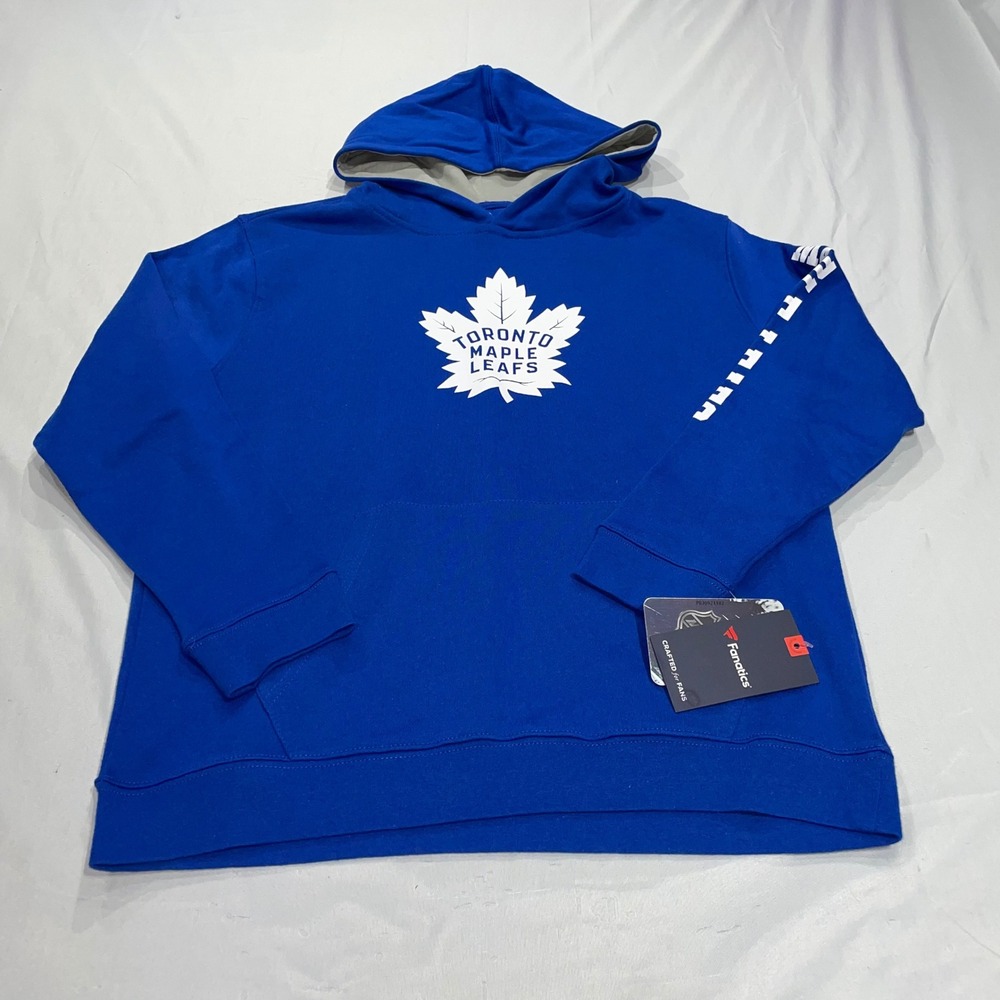 Fanatics Toronto Maple Leafs NHL Youth Large Hoodie Blue Pullover Sweatshirt NEW